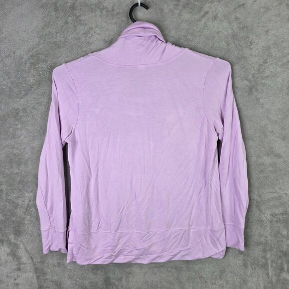 Womens Green Tea Lavender Cowl Neck Top Long Sleeve Rayon Blend Stretch Size L - Picture 4 of 7